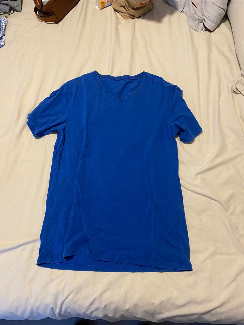 Kit and Ace Men's Bright Royal Blue V-Neck Short Sleeve Tee